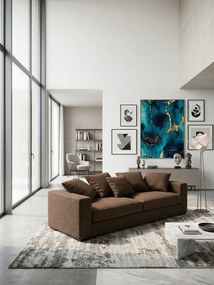 Диван Pilo Триместен-205φ 90β εκ.-Σοκολατί