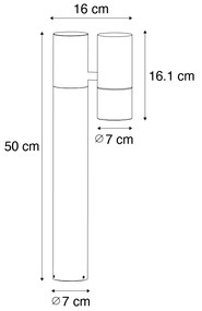 Стойка за външна лампа черен 50 см регулируема - Duo