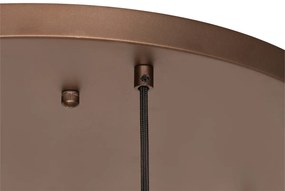 Висяща лампа в стил арт деко тъмно бронз с кехлибарено стъкло 7-светлина - Sandra