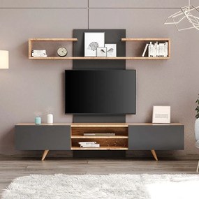 TV единица Giacomo в сапфирен дъб - антрацитен цвят 180x40x45см.