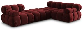 Червен ъглов диван от кадифе Bellis - Micadoni Home