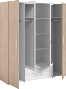 Гардероб Dorm 4-door с огледало-Сонома - бял