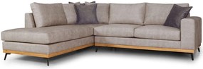 Ъглов диван Rotondo-Бежово-Ляво