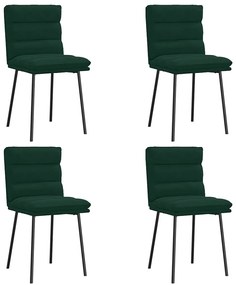 3315384 vidaXL Трапезни столове, 4 бр, тъмнозелени, кадифе