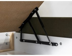 Тъмнозелено тапицирано двойно легло с място за съхранение с решетка 160x200 cm Jade - Bobochic Paris