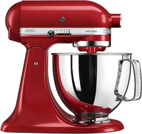 Кухненски робот KitchenAid Artisan Elegance 5KSM125EER, 300W, 4.8 л, Direct drive, 10 скорости, Червен
