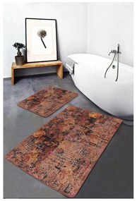Кафяви кадифени килими за баня в комплект от 2 бр. 60x100 cm – Mila Home