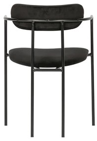 Черен кадифен стол за хранене Ivy - WOOOD