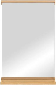 Стенно огледало с рафт масивно дърво 50x75 cm Lun – noo.ma