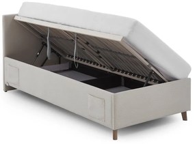 Бежово тапицирано детско легло 90x200 cm с място за съхранение с включена подматрачна рамка Cool – Meise Möbel