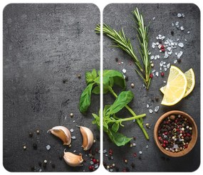 Комплект от 2 капака за печка от сиво стъкло Universal Herbs - Wenko