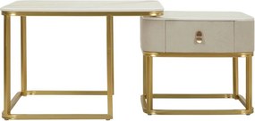 Кремави/златисти масички за кафе в комплект от 2 бр. от декор от мрамор 50x70 cm Beauty – Mauro Ferretti