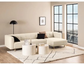 Бежови кръгли масички за кафе в комплект от 2 бр. от камък ø 58 cm Dice – Actona