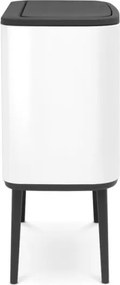 Кош за боклук Brabantia Bo Touch 651118, 3x11 л, Плавно и безшумно отваряне, Голям отвор, Тъмносив