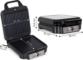 Уред за сандвичи 3в1 KADEN, 1200W, грил, тостер, черен, 28x35x10,5см