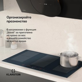 Klarstein Delicatessa 90 Full Flex индукционен плот за вграждане, 7500 W, Flexi зона, Booster, Индукция