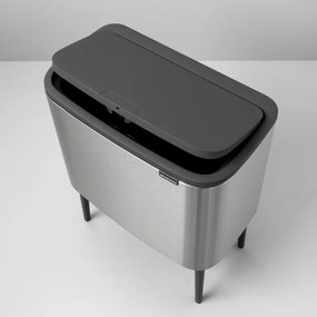 Кош за боклук Brabantia Bo Touch 651115, 11+23 л, Леко затваряне, Противоплъзгаща основа, Устойчив на пръстови отпечатъци, Матов Инокс