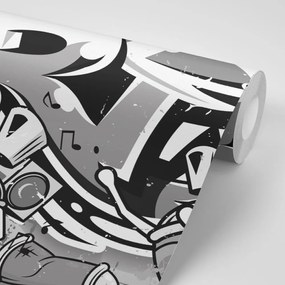 Самозалепващ тапет – Сив Street Art надпис със спрейове