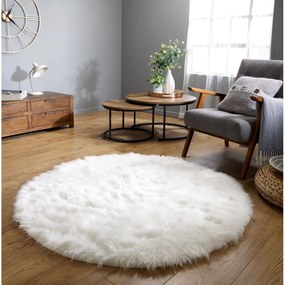 Бял кръгъл килим ø 120 cm Sheepskin - Flair Rugs