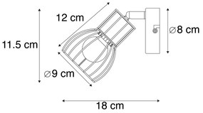 Модерен прожектор черен стоманен регулируем - Botu