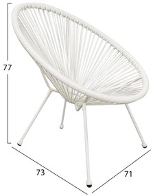 Кресло Акапулко HM5872.02 бял цвят