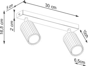 Кафяво-сив метален прожектор 6,5x30 cm Gleam – Sollux
