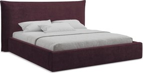 Тъмнолилаво двойно легло 160x200 cm тапицирано с място за съхранение с включена подматрачна рамка Esala – Makamii