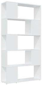 809143 vidaXL Библиотека, бяла, 80x24x155 см, инженерно дърво