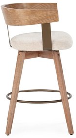 Кремави/в естествен цвят тапицирани бар столове в комплект с подлакътници 2 бр. Ilia – MOME