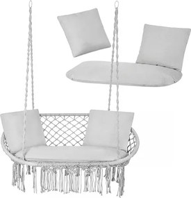 Възглавници за висящ стол, щъркелово гнездо за 2 души Сив