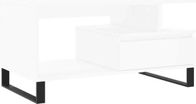 831028 vidaXL Кафе маса, бяла, 90x49x45 см, инженерно дърво