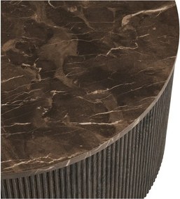 Тъмнокафява кръгла масичка за кафе с плот от имитация на мрамор ø 80 cm Rota – House Nordic