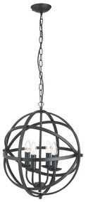 Searchlight 2474-4BK - Полилей с верига ORBIT 4xE14/60W/230V черен