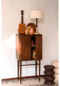 Кафяво шкафче от декор от орех с плъзгащи се врати 62x125x45 cm Morrison – Dutchbone