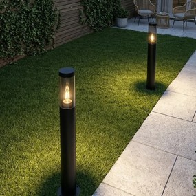 Модерна черна лампа за стълб за външно осветление 80 см IP44 - Rox