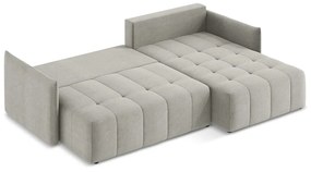Светлосив разтегателен ъглов диван с място за съхранение (десен ъгъл) Moku – Makamii