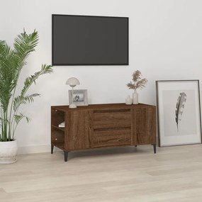 819611 vidaXL ТВ шкаф, кафяв дъб, 102x44,5x50 см, инженерно дърво