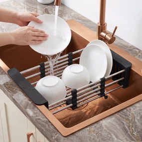 Стоманена мивка с комплект аксесоари 3 бр. REA Liam Brush Copper