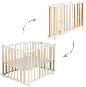 Кошара за игра в бял и естествен цвят 100x75 cm - Roba