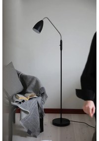 Черна LED затъмняваща се подова лампа с метален абажур (височина 140 cm) Patro – Markslöjd