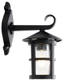 Класически външен стенен фенер черен IP44 - Herb