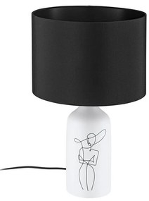 Eglo 43824 - Настолна лампа VINOZA 1xE27/40W/230V черна/бяла