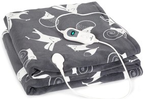 Klarstein Dr.  Watson XXL, отоплително одеяло, 120 W, 200 x 180 см, coral fleece, антрацит, животни