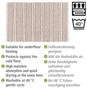 Бежов текстилен килим за баня 50x80 cm Shaki – Wenko