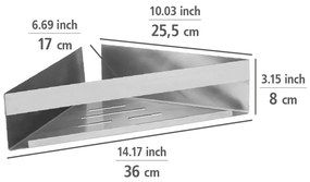 Ъглов самоносещ рафт за баня от неръждаема стомана в матово сребристо Genova - Wenko