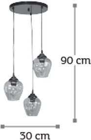 Плафон InLight 4474-3 3-лампи-Black