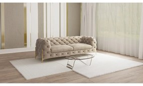 Сиво-бежов кадифен диван 225 cm Chelsea Bis – Ropez