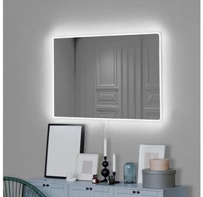 LED Огледало с подсветка RECTANGULAR 60x40 см бял