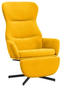 3097502 vidaXL Релакс стол с опора за крака, горчица жълто, кадифе