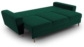 Зелен кадифен разтегателен диван с място за съхранение 235 cm Kyoto – Cosmopolitan Design